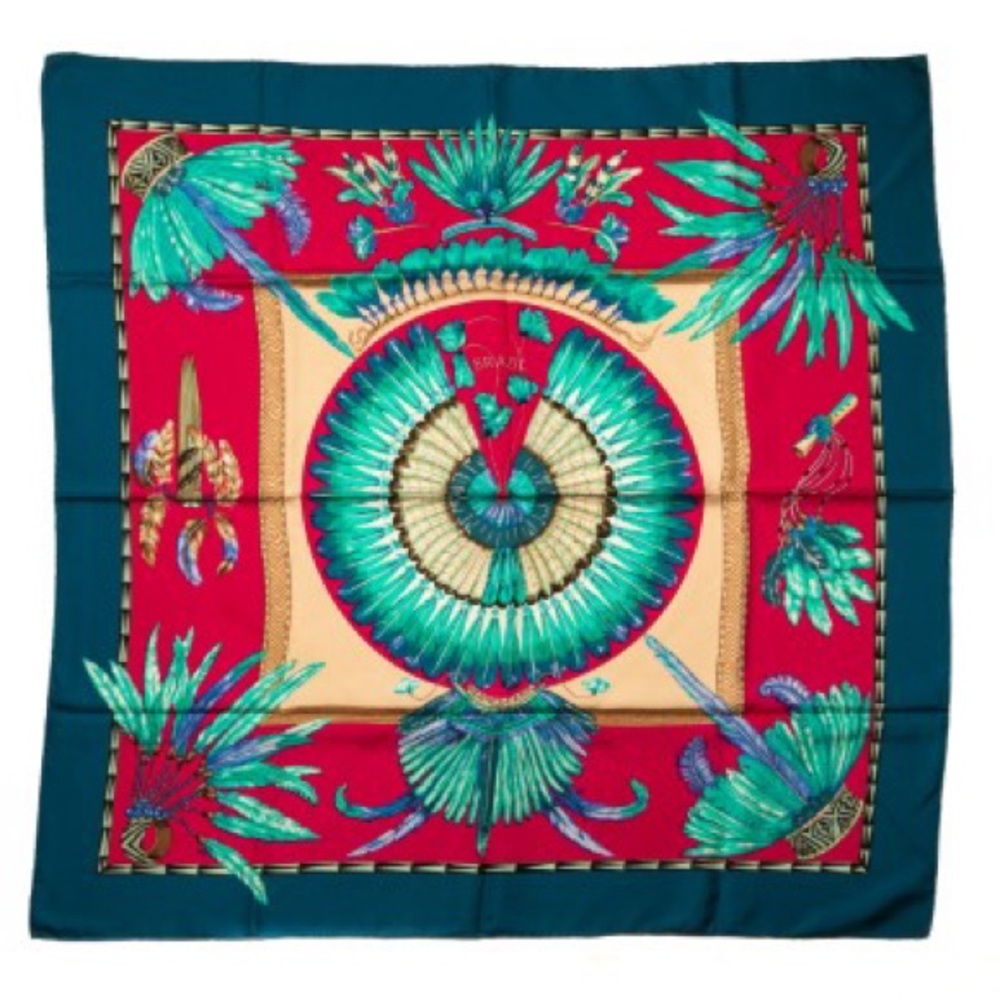Authentic VINTAGE HERMES SQUARE SILK SCARF